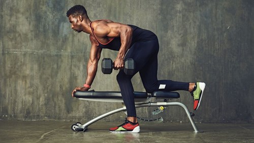 train your back with dumbbells