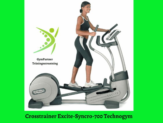 Crosstrainer Excite-Syncro-700 Technogym Mölndal är en hybrid mellan ett löpband, en stepmaskin och en motionscykel och är väldigt populär på fitnesscenter över hela världen.  Och det av en god anledning, för när armarna och överkroppen utöver benen också är i bra rörelse under träningen, förbränns kalorierna effektivt.